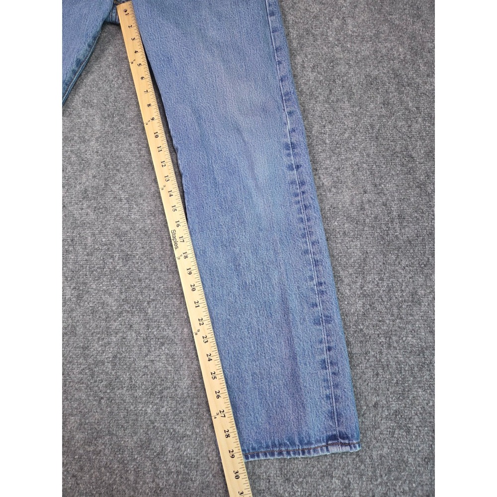 Levi's 501 Original Fit Jeans Mens 33x32 Blue Medium Wash Straight Leg Denim - Picture 6 of 11